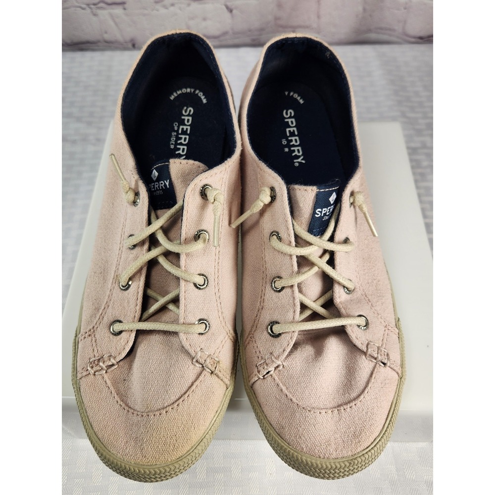 Sperry Womens Lounge Wharf STS83603 Linen Light Pink Slip On Boat Shoes Sze 8.5M